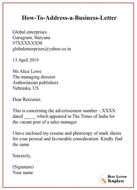 How To Formally Address a Letter to a Business (With .